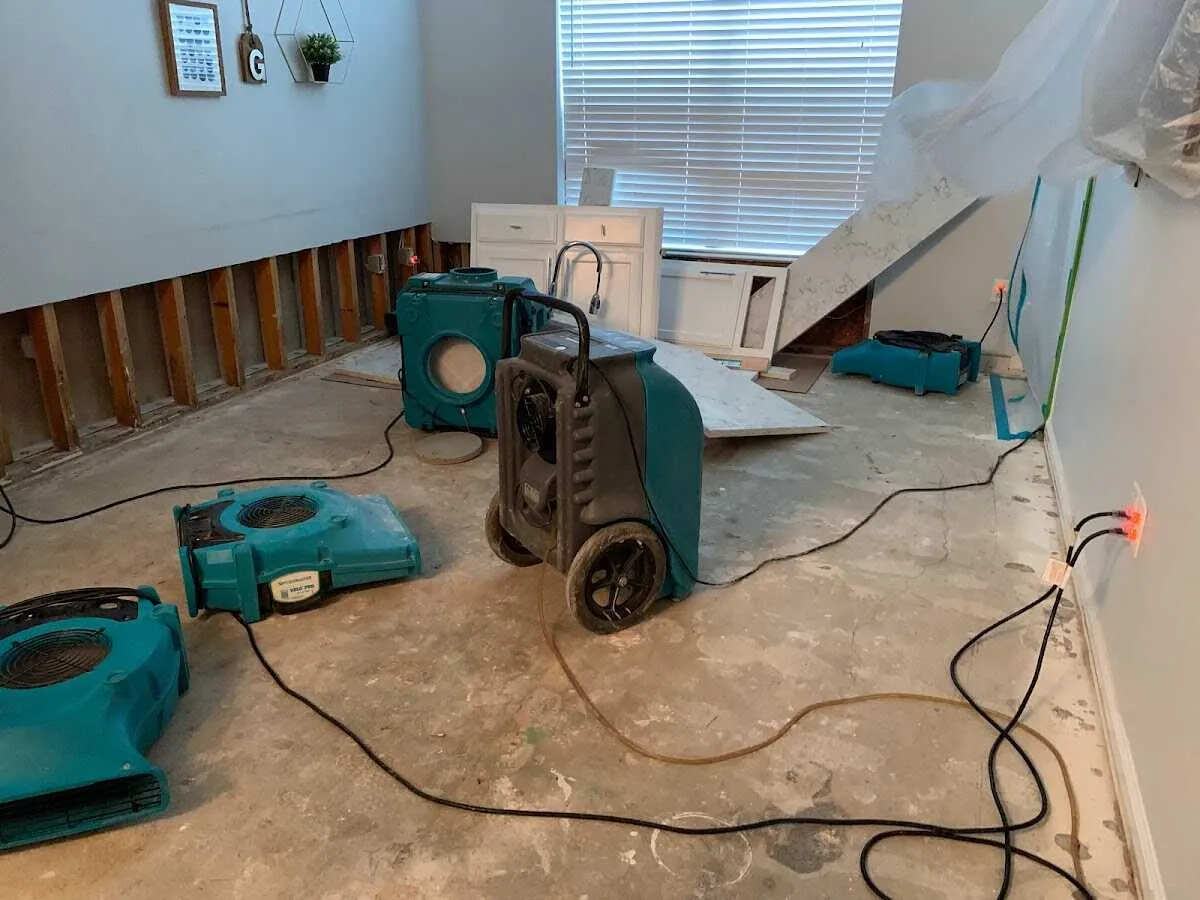 Dehumidifier in flood-cut room for Water Extraction & Removal in Ontario